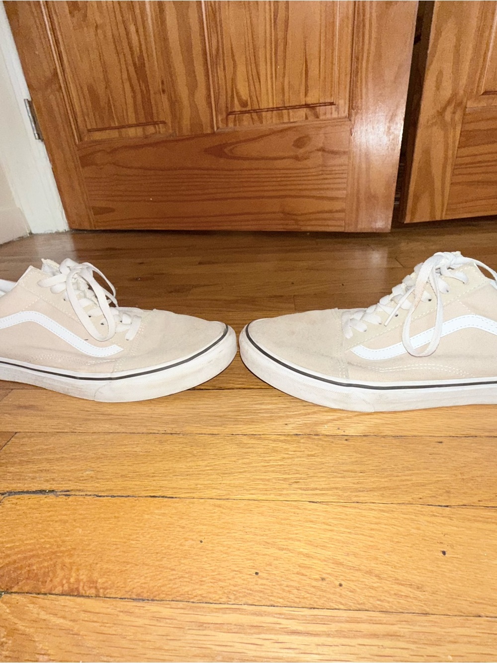 Vans Beige Old Skool Low-Top Sneakers with White Sidestripe - Picture 6 of 8